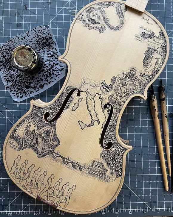 华丽的水墨画DIY,将弦乐器转换成精美故事书(图5) 华丽的水墨画DIY,将弦乐器转换成精美故事书(图5)