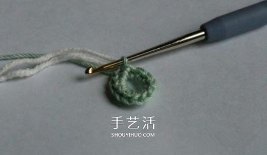 钩针编织五彩菊的方法图解 单元菊花的钩织方法(图3) 钩针编织五彩菊的方法图解 单元菊花的钩织方法(图3)