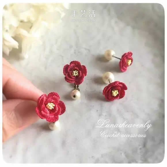 美得不像话!袖珍钩针花朵饰品作品图片欣赏(图5) 美得不像话!袖珍钩针花朵饰品作品图片欣赏(图5)
