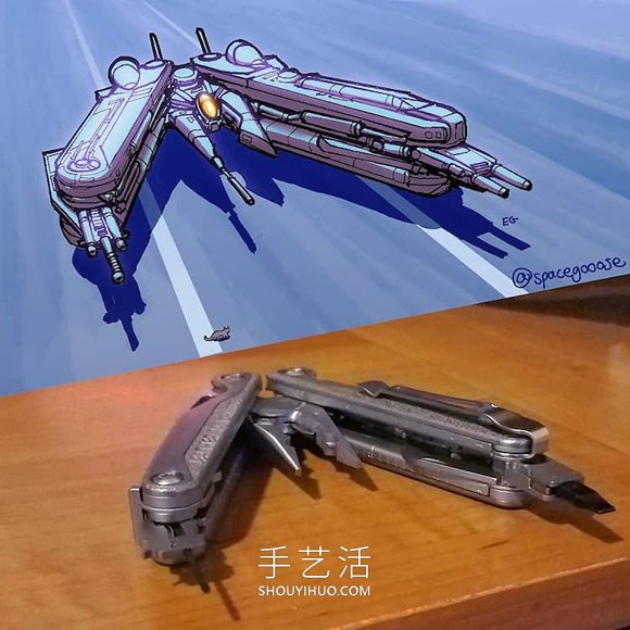 日常家用物品重构!壮观的太空飞船图纸设计(图11) 日常家用物品重构!壮观的太空飞船图纸设计(图11)