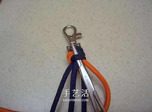 手工刀坠绳编法图解 伞绳刀坠的编法教程(图17)