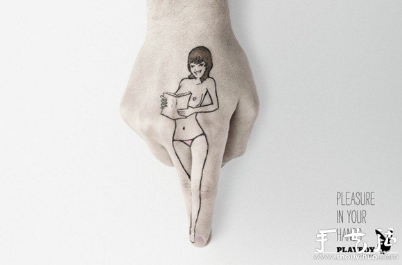 Playboy广告：手指性感女神(图1)