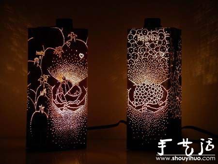 用包装盒制作时尚灯罩 - 诺云双维造物网