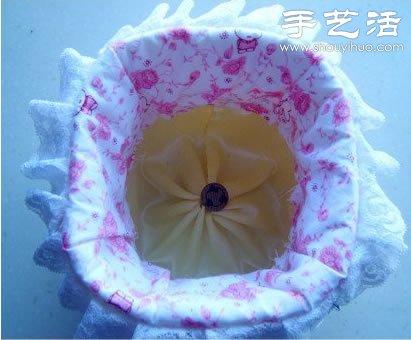 油桶+棉花+棉布 废物利用手工制作收纳筐(图2) 油桶+棉花+棉布 废物利用手工制作收纳筐(图2)