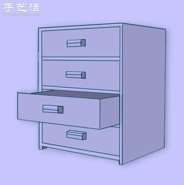 硬纸板废物利用DIY精致收纳柜(图3) 硬纸板废物利用DIY精致收纳柜(图3)