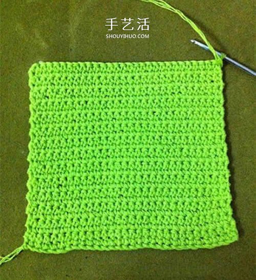 小巧可爱带挂环 正方形杯垫的钩针编织图解(图5) 小巧可爱带挂环 正方形杯垫的钩针编织图解(图5)