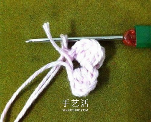 小巧可爱带挂环 正方形杯垫的钩针编织图解(图11) 小巧可爱带挂环 正方形杯垫的钩针编织图解(图11)