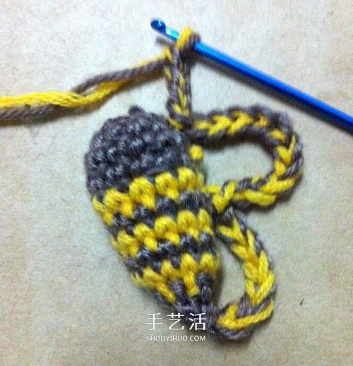 每日勤劳采蜜忙！毛线蜜蜂的钩针编织方法(图7)