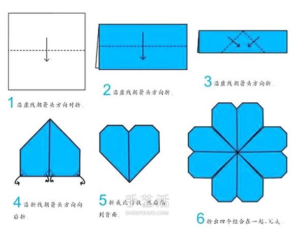 最简单四叶草的折法 幼儿折纸四叶草的教程(图2) 最简单四叶草的折法 幼儿折纸四叶草的教程(图2)