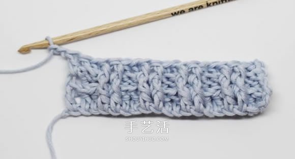 基本钩针罗纹针的钩法图解 帽子手袋都能用上(图9)