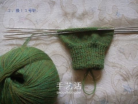 纯色无花纹手套的织法 手工编织带手指手套(图2) 纯色无花纹手套的织法 手工编织带手指手套(图2)