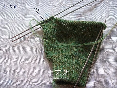 纯色无花纹手套的织法 手工编织带手指手套(图5) 纯色无花纹手套的织法 手工编织带手指手套(图5)