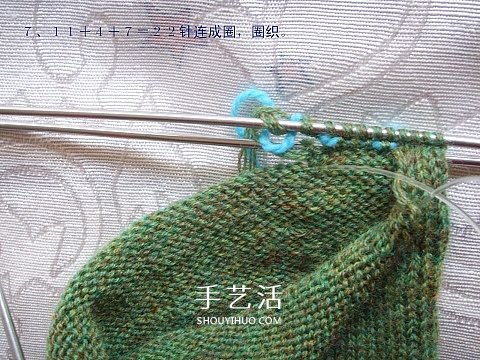 纯色无花纹手套的织法 手工编织带手指手套(图7) 纯色无花纹手套的织法 手工编织带手指手套(图7)