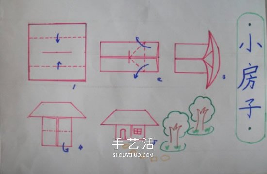 幼儿园学折小房子教程 最简单小房子折法图解(图8) 幼儿园学折小房子教程 最简单小房子折法图解(图8)