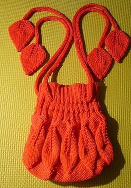 叶子包的编织方法图解 棒针织叶子包的教程(图12) 叶子包的编织方法图解 棒针织叶子包的教程(图12)