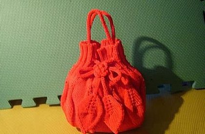叶子包的编织方法图解 棒针织叶子包的教程(图16) 叶子包的编织方法图解 棒针织叶子包的教程(图16)