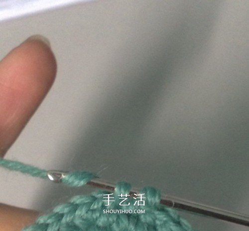 带提手收纳篮的编织方法 钩针编织毛线小篮子(图5)
