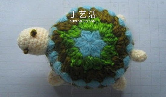 钩针编织小乌龟的方法 手工乌龟玩偶的编法(图13) 钩针编织小乌龟的方法 手工乌龟玩偶的编法(图13)