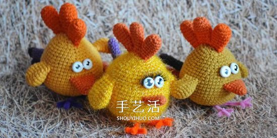 毛绒小鸡玩偶钩法图解 钩织可爱小鸡的方法(图1)