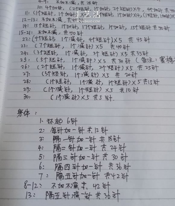 可爱小猪佩奇钩织教程 钩针编织小猪佩奇图解(图10)