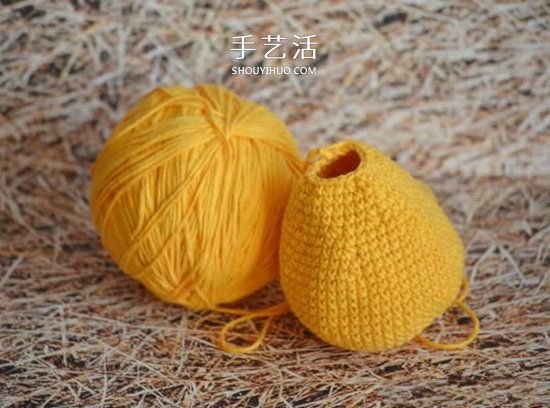毛绒小鸡玩偶钩法图解 钩织可爱小鸡的方法(图5)