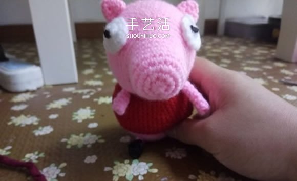 可爱小猪佩奇钩织教程 钩针编织小猪佩奇图解(图17)