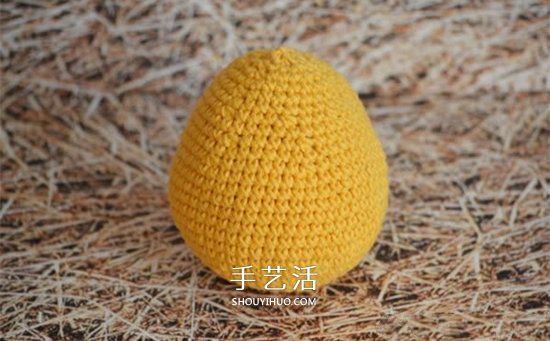 毛绒小鸡玩偶钩法图解 钩织可爱小鸡的方法(图7)