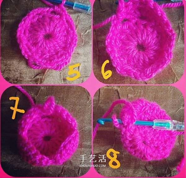 立体小花怎么钩图解 好看立体花朵钩织教程(图2) 立体小花怎么钩图解 好看立体花朵钩织教程(图2)