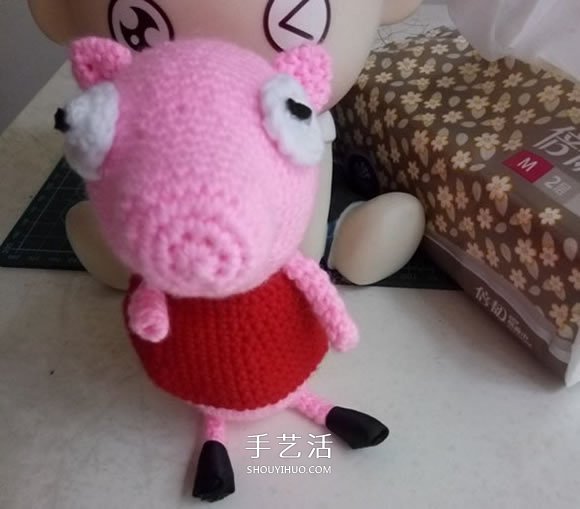 可爱小猪佩奇钩织教程 钩针编织小猪佩奇图解(图15)