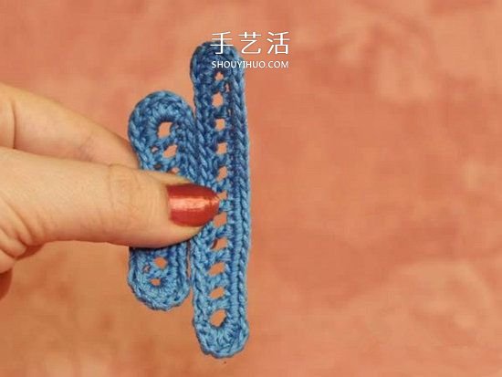 钩织蜻蜓的钩法图解 可用作衣物上的漂亮装饰(图12) 钩织蜻蜓的钩法图解 可用作衣物上的漂亮装饰(图12)
