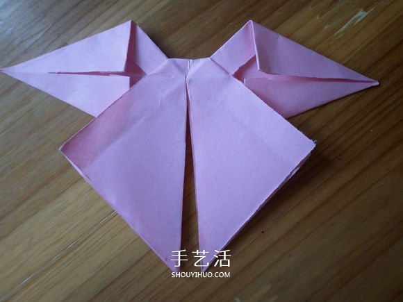 简单易学的折纸蝴蝶结 正方形纸折蝴蝶结折法(图12)