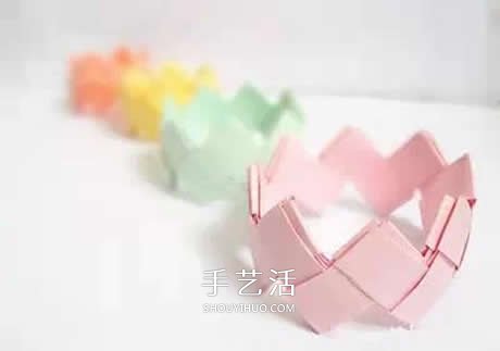 幼儿皇冠的折法步骤图 手工折纸皇冠帽子图解 - 诺云双维造物网