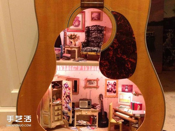 旧吉他改造娃娃屋 送给女儿的25岁生日礼物(图1) 旧吉他改造娃娃屋 送给女儿的25岁生日礼物(图1)