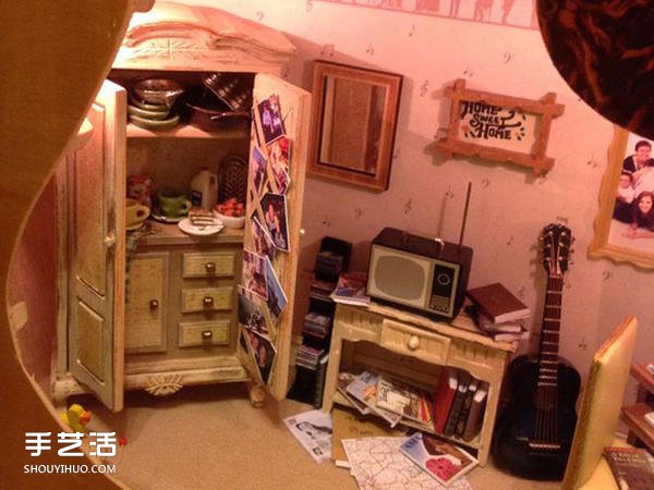 旧吉他改造娃娃屋 送给女儿的25岁生日礼物(图2) 旧吉他改造娃娃屋 送给女儿的25岁生日礼物(图2)