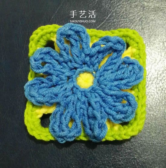 保暖又好看!钩针编织百日菊坐垫的编法图解(图4) 保暖又好看!钩针编织百日菊坐垫的编法图解(图4)