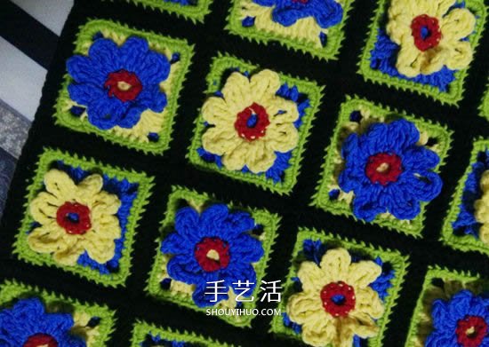 保暖又好看!钩针编织百日菊坐垫的编法图解(图8) 保暖又好看!钩针编织百日菊坐垫的编法图解(图8)