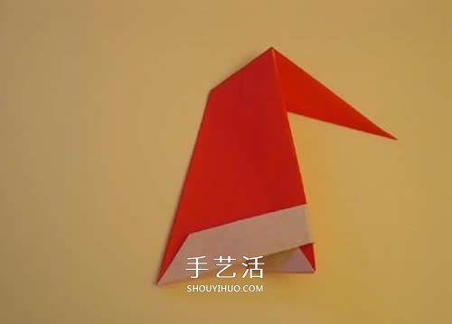 折纸圣诞帽的方法图解 简单圣诞帽的折法步骤 - 诺云双维造物网