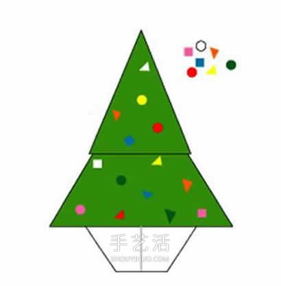用一张纸折圣诞树图解 幼儿折纸圣诞树的教程(图7) 用一张纸折圣诞树图解 幼儿折纸圣诞树的教程(图7)