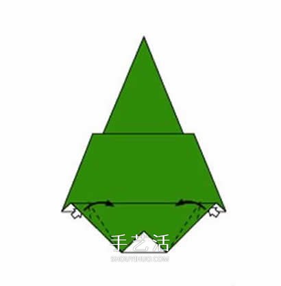 用一张纸折圣诞树图解 幼儿折纸圣诞树的教程(图5) 用一张纸折圣诞树图解 幼儿折纸圣诞树的教程(图5)