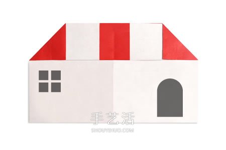 幼儿园折纸小房子图解 简单小房子的折法教程 - 诺云双维造物网