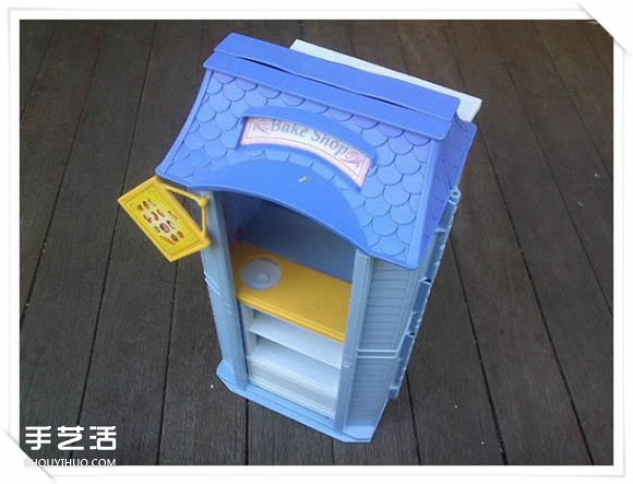 旧玩具手工改制花园里的“面包房”花盆架(图3) 旧玩具手工改制花园里的“面包房”花盆架(图3)
