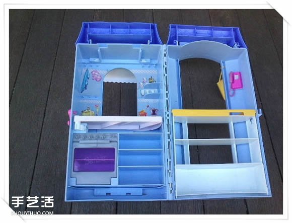 旧玩具手工改制花园里的“面包房”花盆架(图6) 旧玩具手工改制花园里的“面包房”花盆架(图6)