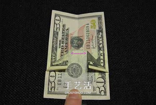 美元圣诞树的折法图解 纸币折纸圣诞树步骤(图6) 美元圣诞树的折法图解 纸币折纸圣诞树步骤(图6)