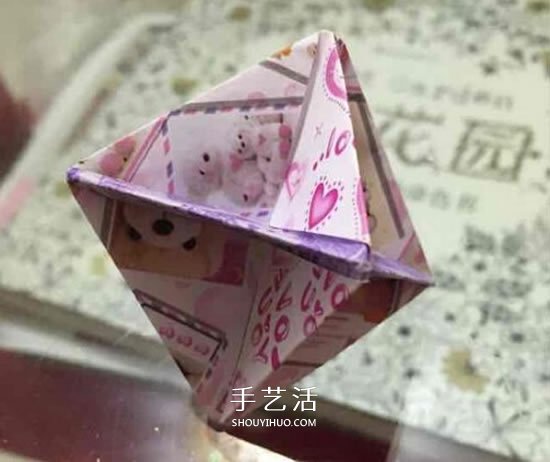 纸陀螺怎么折叠图解 会转的折纸陀螺折法(图5) 纸陀螺怎么折叠图解 会转的折纸陀螺折法(图5)