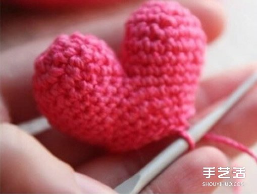 钩针爱心图解教程 立体爱心钩针制作步骤图(图6) 钩针爱心图解教程 立体爱心钩针制作步骤图(图6)