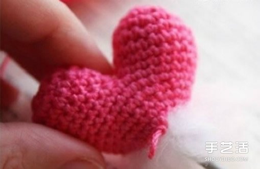 钩针爱心图解教程 立体爱心钩针制作步骤图(图7) 钩针爱心图解教程 立体爱心钩针制作步骤图(图7)