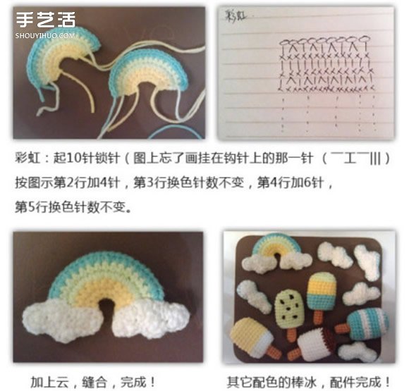 钩针风铃制作教程 可爱风铃钩针编织针法图解(图6) 钩针风铃制作教程 可爱风铃钩针编织针法图解(图6)