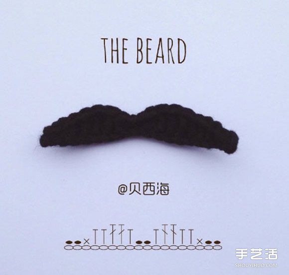 钩针编织胡子和嘴唇的图纸 有点搞怪的感觉(图2) 钩针编织胡子和嘴唇的图纸 有点搞怪的感觉(图2)