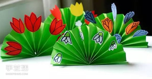 幼儿花圃手工制作图片 简单折纸花丛的教程(图2) 幼儿花圃手工制作图片 简单折纸花丛的教程(图2)