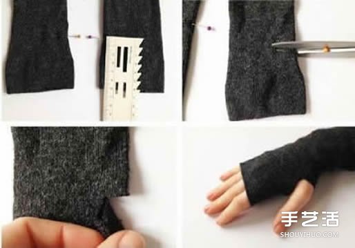 长款棉袜简单手工改造DIY手套的方法图解教程(图3) 长款棉袜简单手工改造DIY手套的方法图解教程(图3)